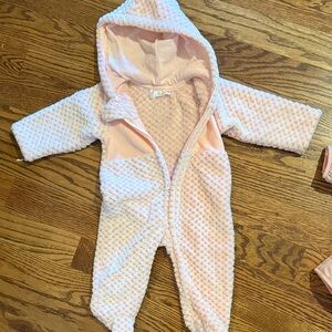 Cozy Pink Hooded Baby One Piece